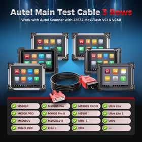 Autel vehicle-side 16-pin OBDII connector showing solid vehicle connection