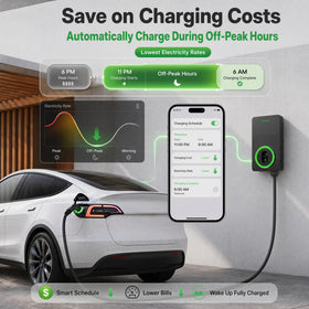 Autel charger wall mounted outdoors demonstrating durable weatherproof use