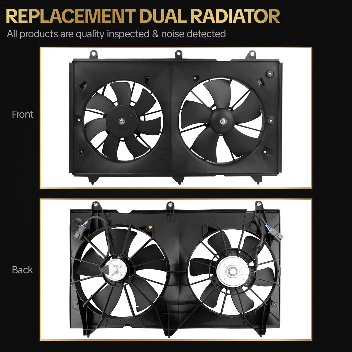 AUTISTOP fan assembly beside ruler showing accurate size for correct fitment