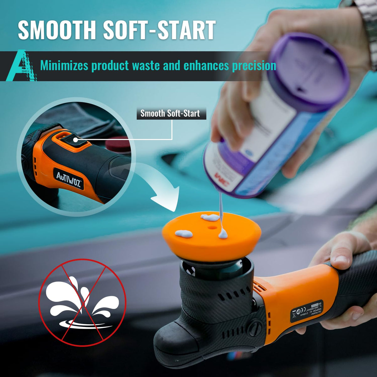AUTIWOZ three-inch sponge pad set close-up for smooth polishing finishes