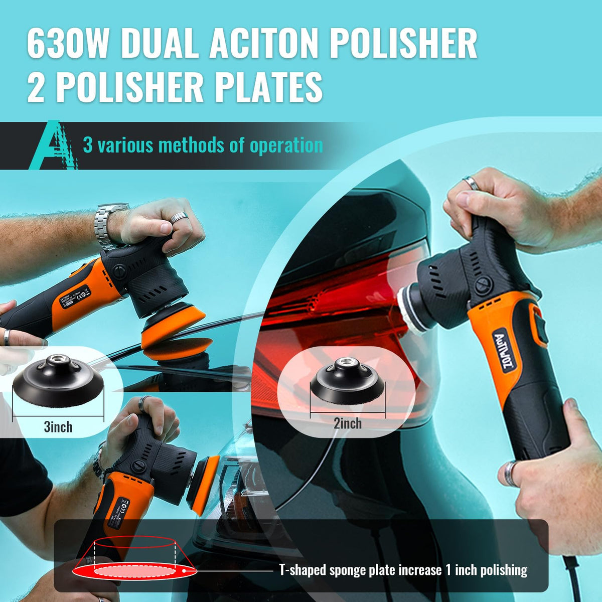 AUTIWOZ polisher heavy-duty cord and plug ensuring stable long-run power