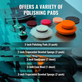 AUTIWOZ wool pad and 3000 grit sandpaper layout for finishing and sanding