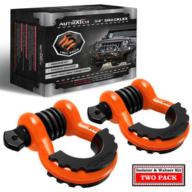 AUTMATCH front view two-pack showing durable shackles and packaging for reliable towing