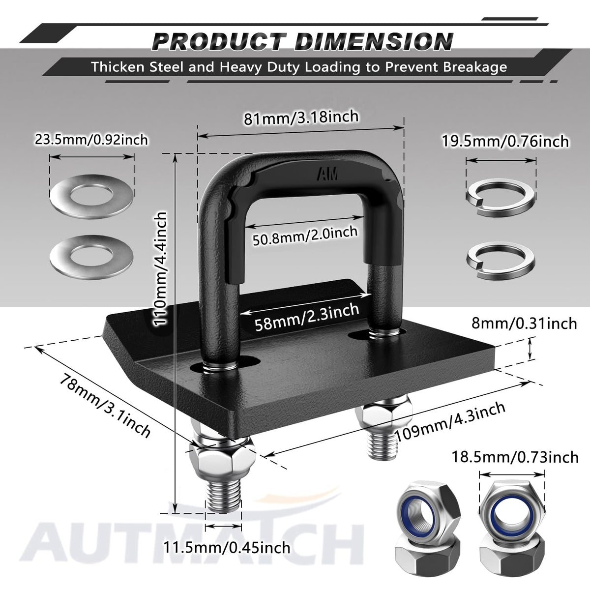 AUTMATCH installed on receiver showing reduced wobble and quieter towing benefit