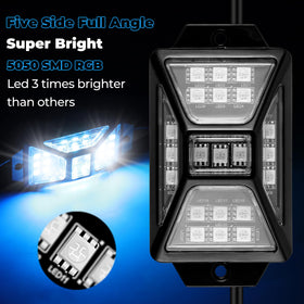 Auto Buero close-up of five-sided LED array highlighting brightness and uniform lighting