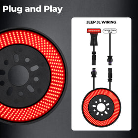 Auto Buero close-up of 405-LED array highlighting bright, even illumination