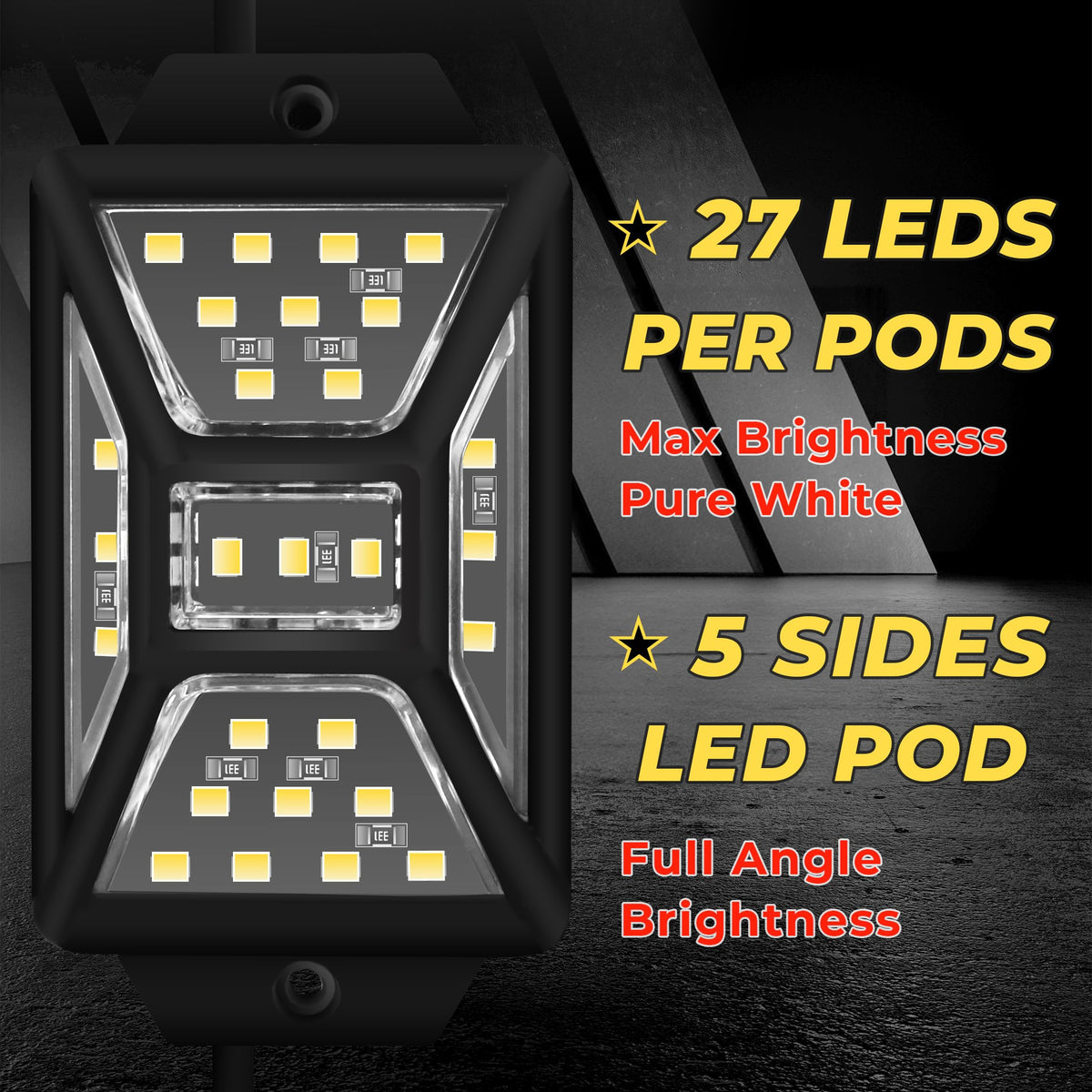 Auto Buero close-up of 27-led array highlighting even light spread