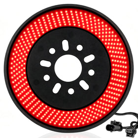 Auto Buero front view of spare tire brake light showing full ring and mounting