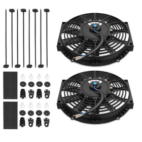 Auto Dynasty front view of 10 inch fans showing slim profile and high airflow benefit