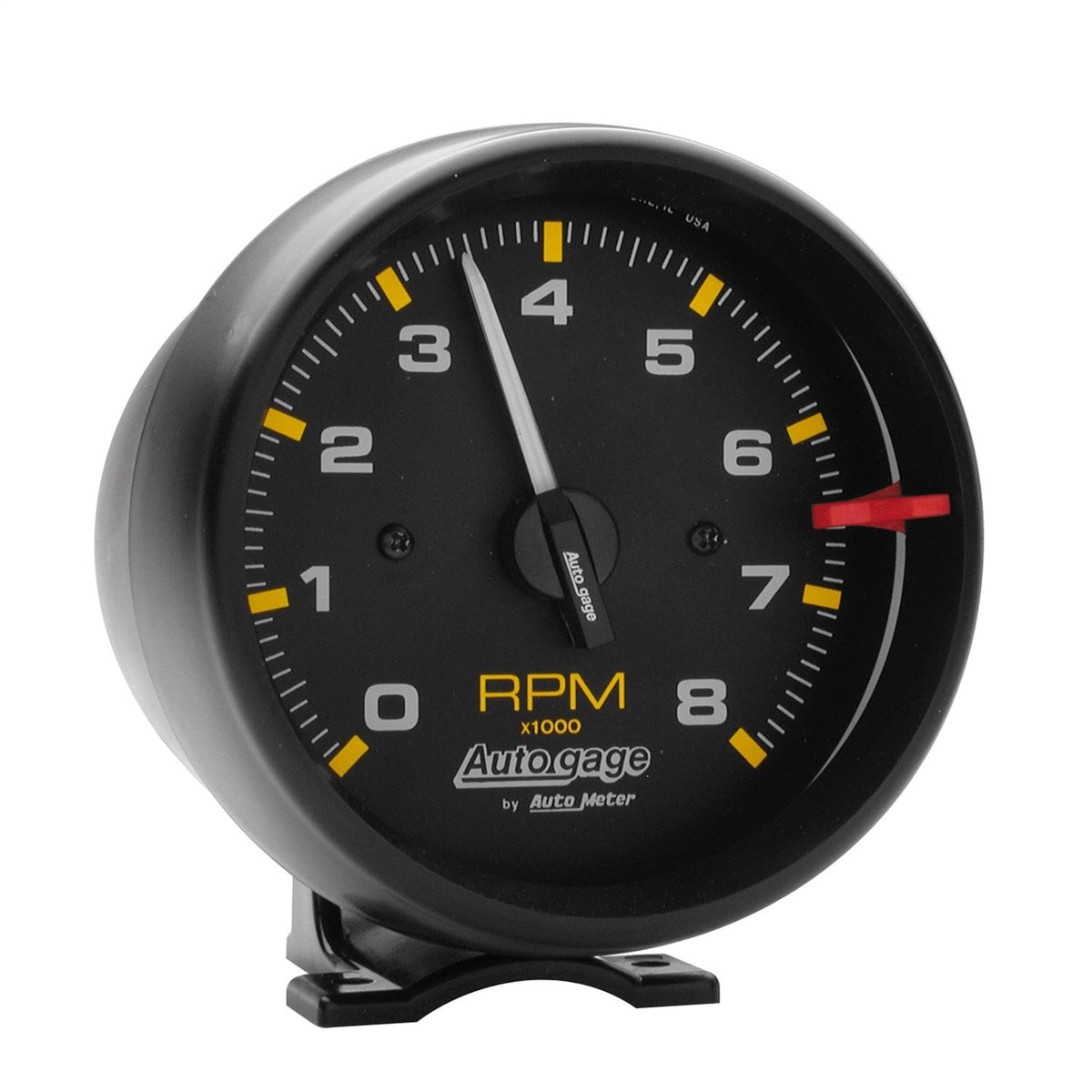 AUTO METER 2300 front view showing black dial and bezel for quick RPM checks