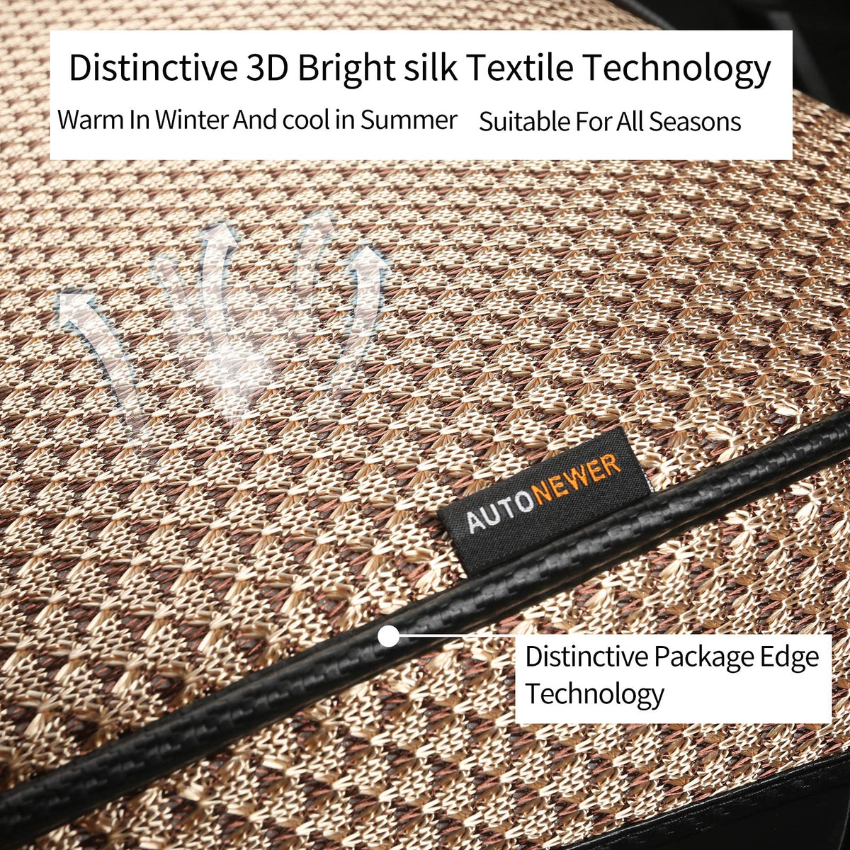 Auto Newer bright silk texture close-up showing breathable surface for comfort