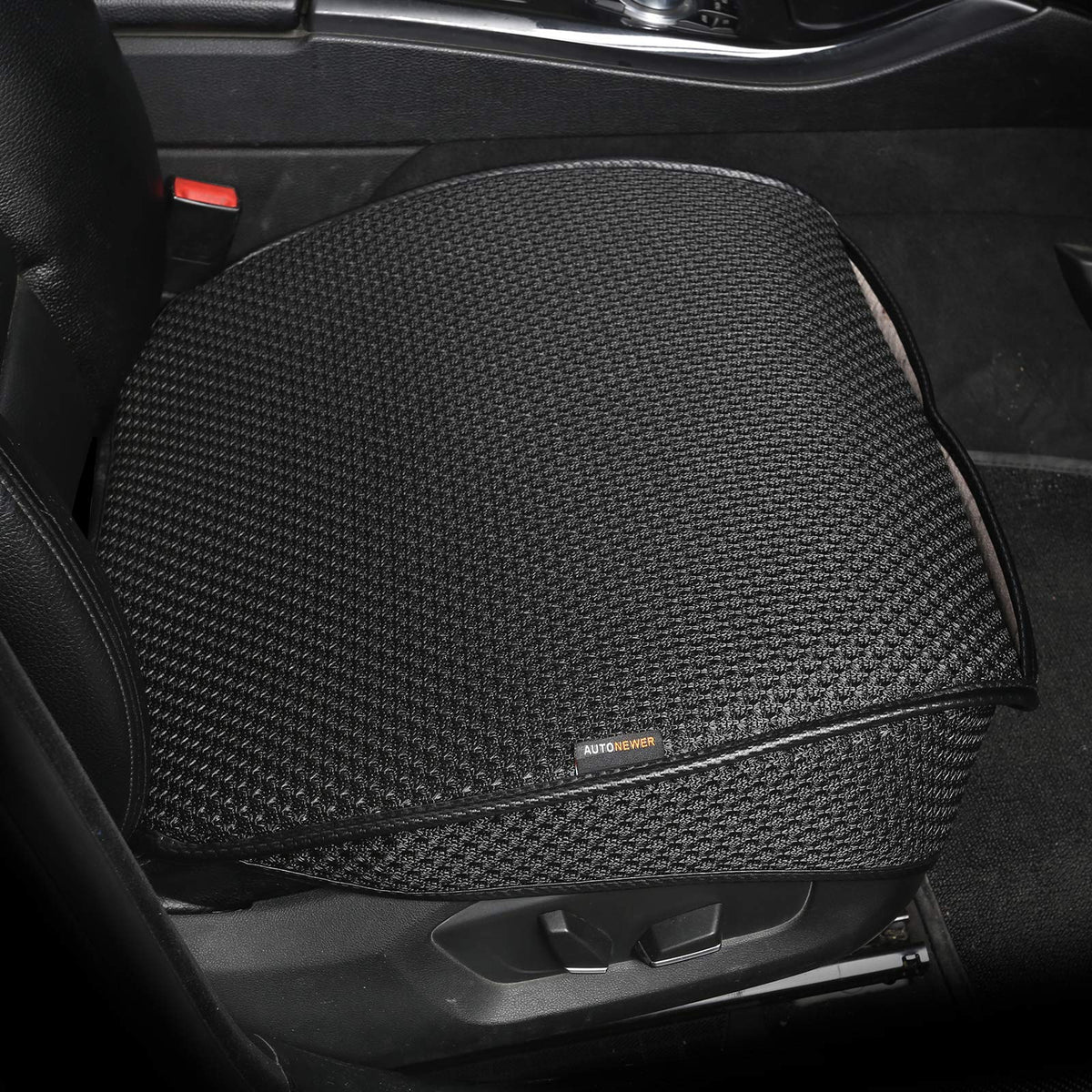 Auto Newer front seat bottom cover installed showing sleek look and protection