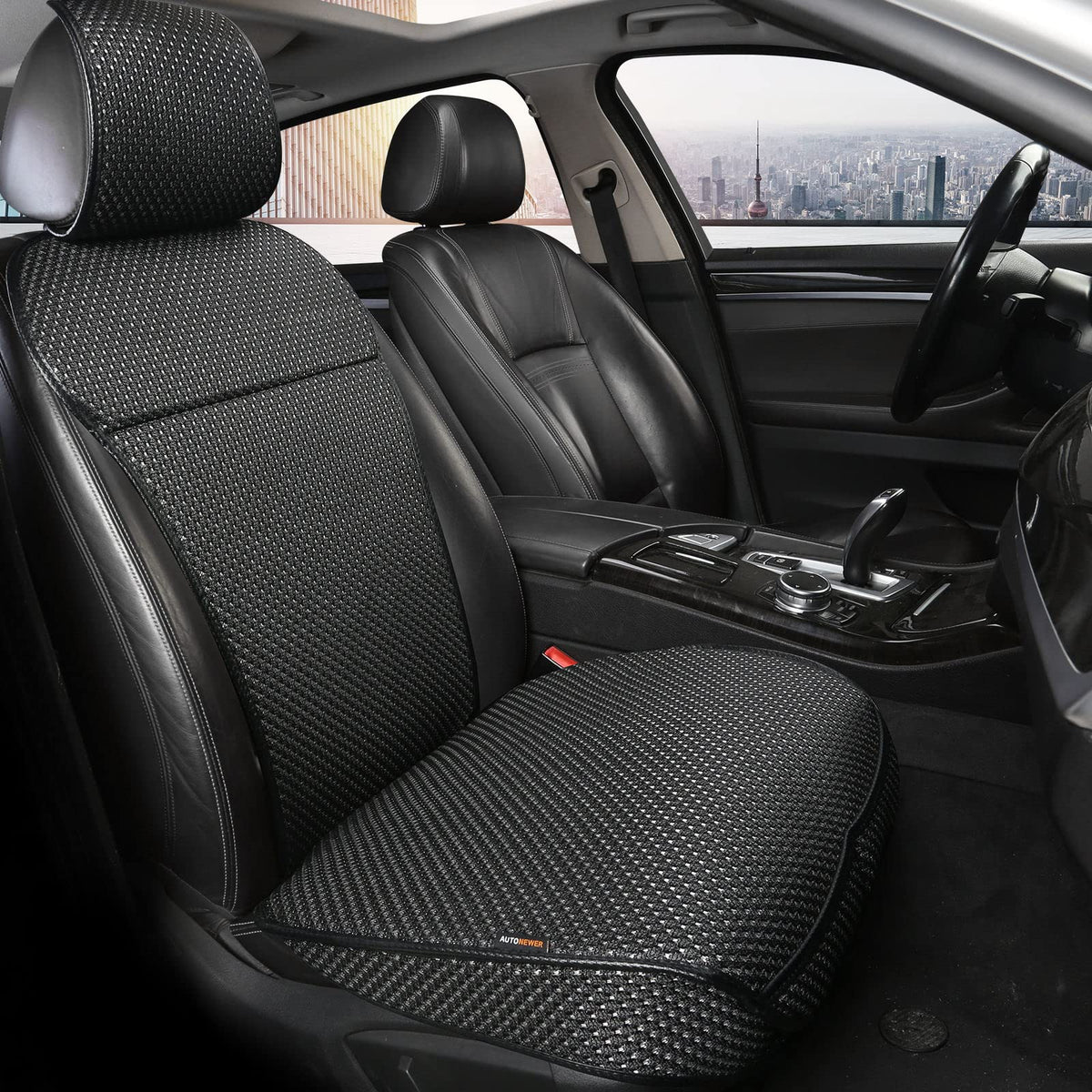 Auto Newer front seat cover full view showing sleek protection and refreshed look