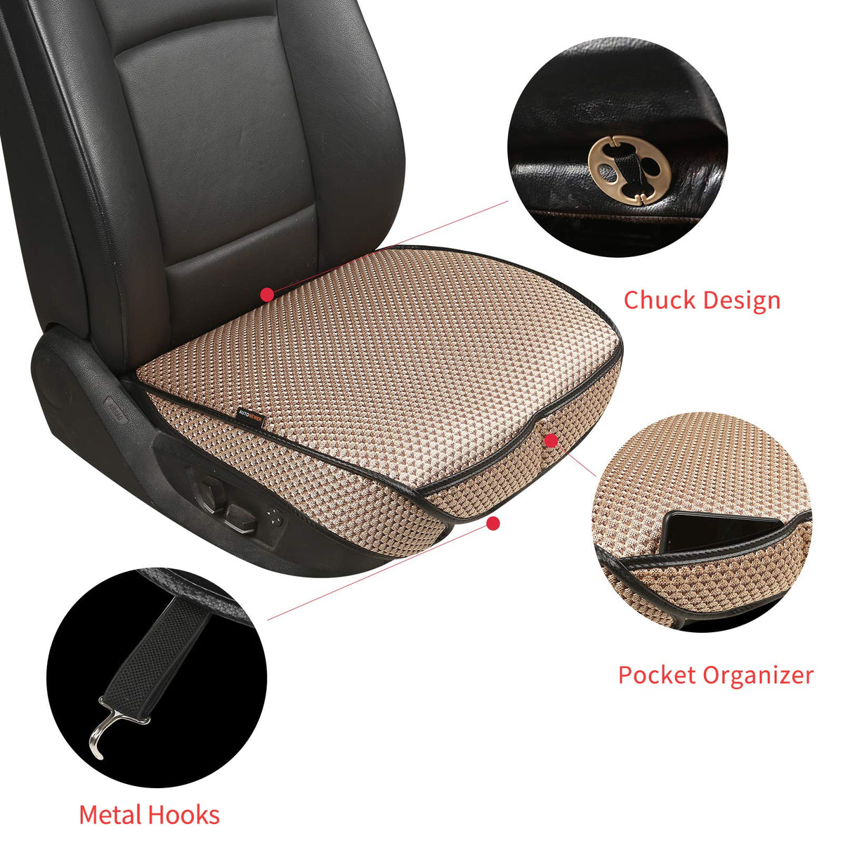 Auto Newer non-slip suede base detail providing grip and seat stability