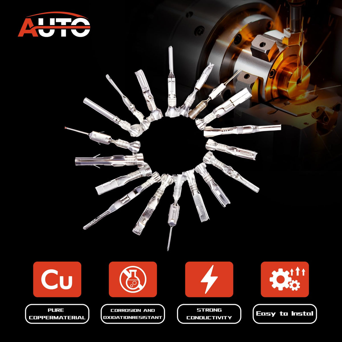AUTO OCCASION crimped wire example demonstrating secure connection strength