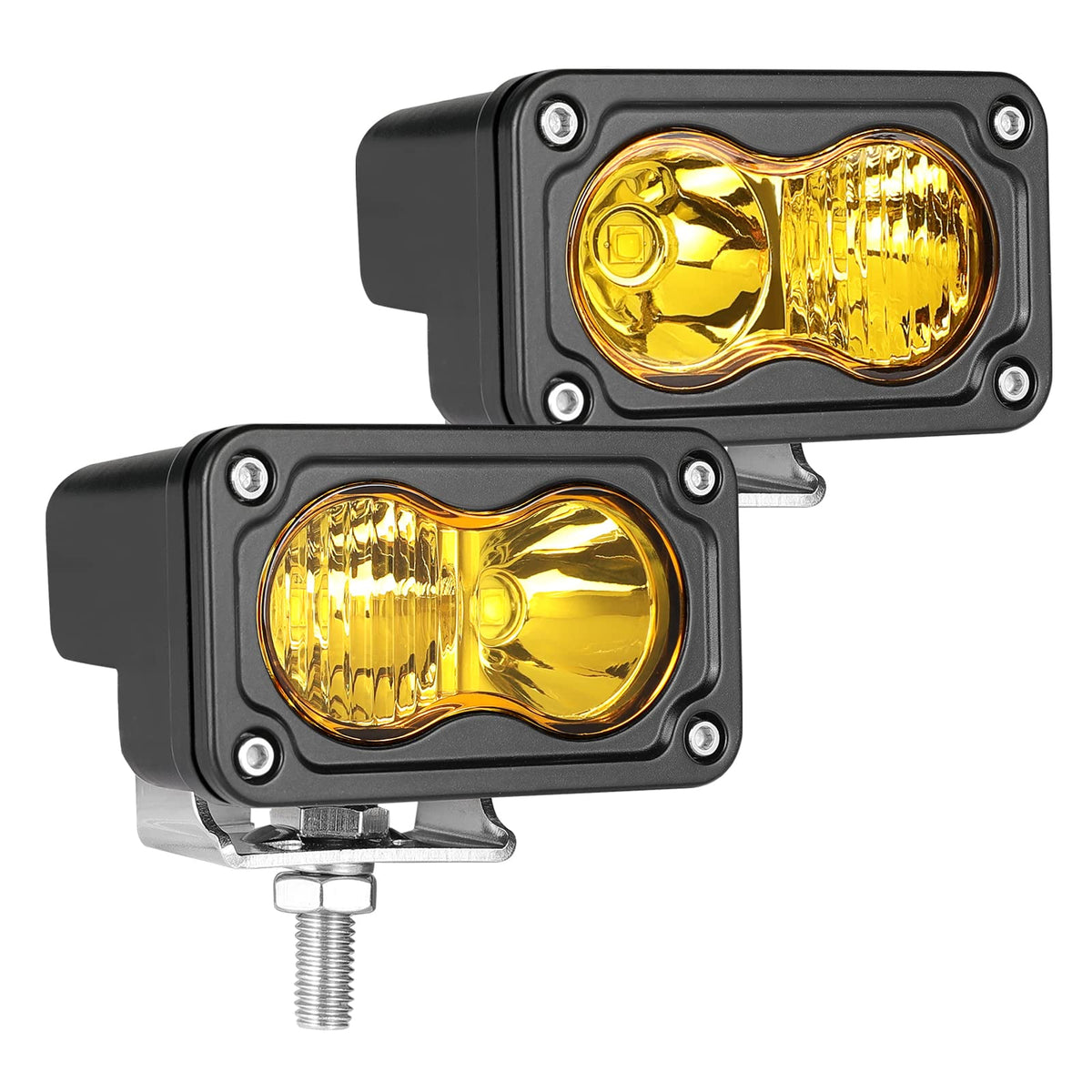Auto Power Plus front view amber pod showing compact durable housing and bright output