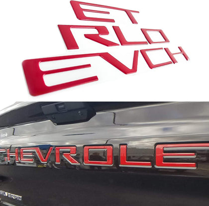 AUTO SAFETY front view of red 3D letters showing full set and glossy finish
