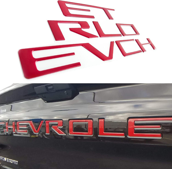 AUTO SAFETY front view of red 3D letters showing full set and glossy finish