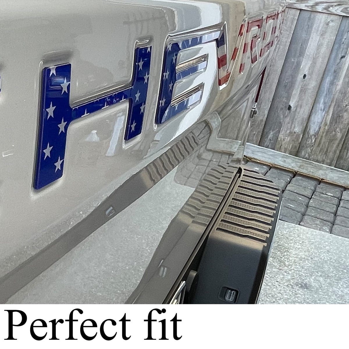 Auto safety installed on truck tailgate in driveway showing easy upgrade and striking look