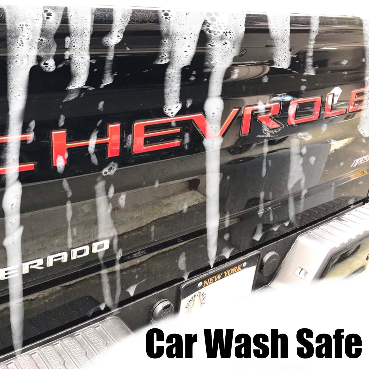 AUTO SAFETY rear of letter showing 3M adhesive backing for secure fit
