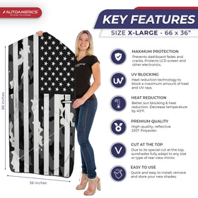 AUTOAMERICS close-up of reflective fabric highlighting heat-blocking surface benefit