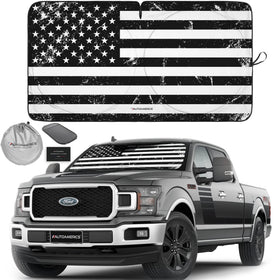 Autoamerics front view of patriotic flag shade showcasing bold design and protection