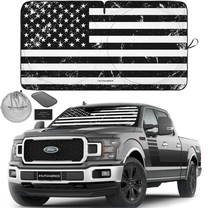 Autoamerics front view of patriotic flag shade showcasing bold design and protection
