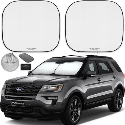 AUTOAMERICS front packaging view showing shade and travel bag benefit: organized storage