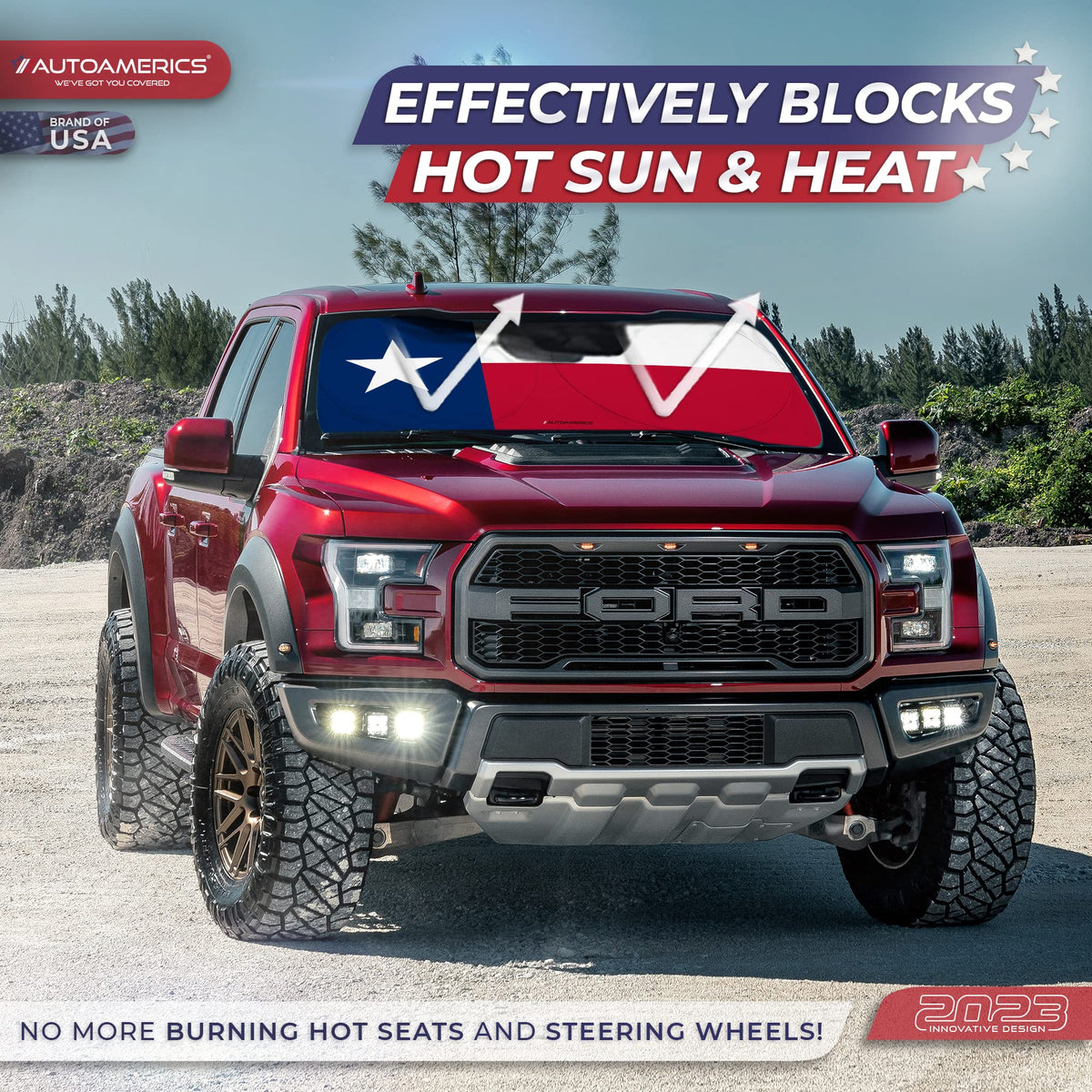 AUTOAMERICS installed in a truck windshield demonstrating snug fit