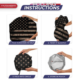 Autoamerics brown camo USA flag pattern detail enhancing style and sun protection