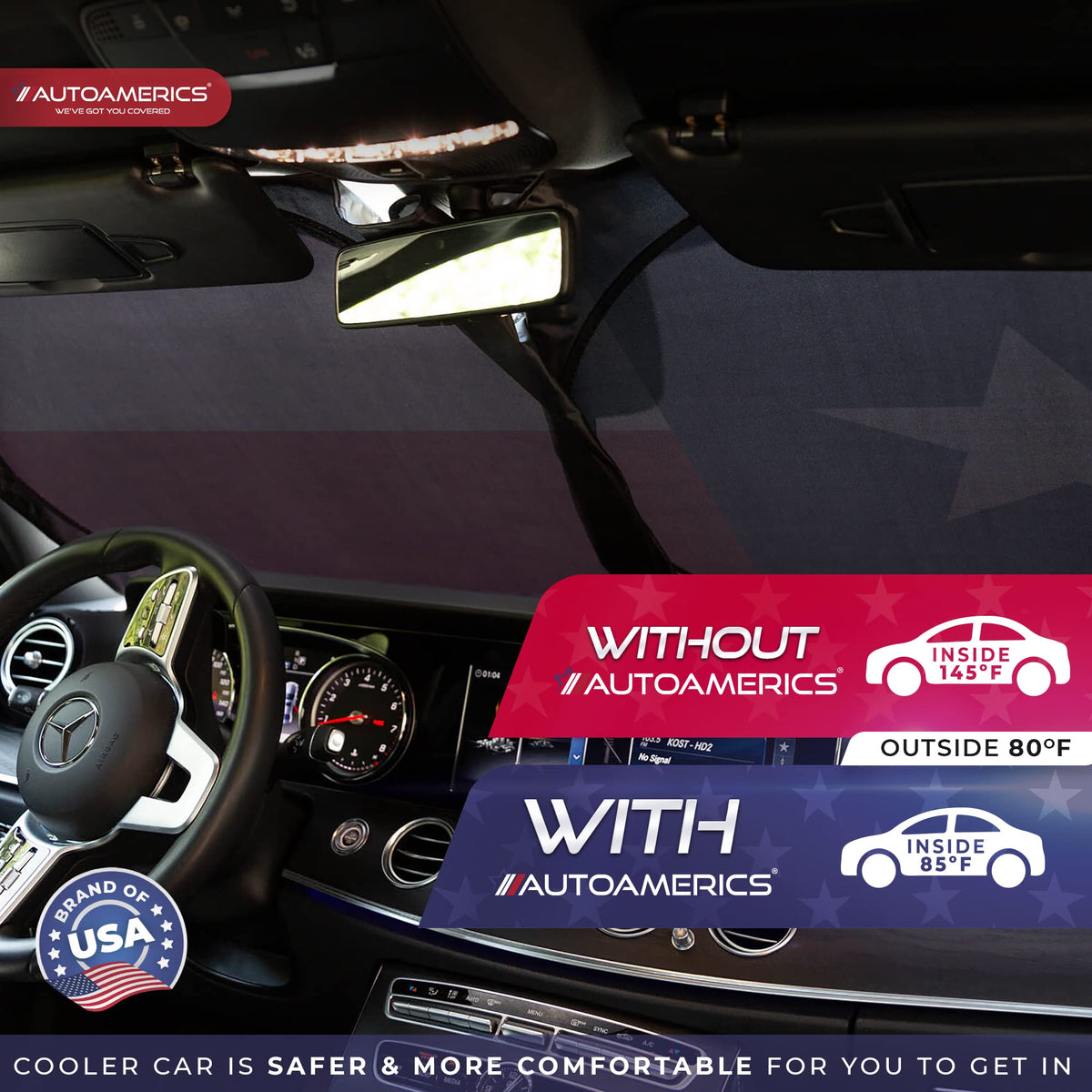 AUTOAMERICS reinforced wire edge detail for shape retention and strength