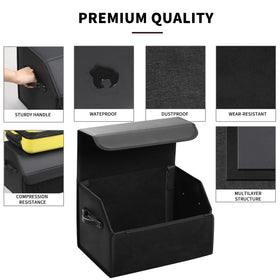 AUTOARK organizer in SUV trunk with groceries showing spill protection benefit