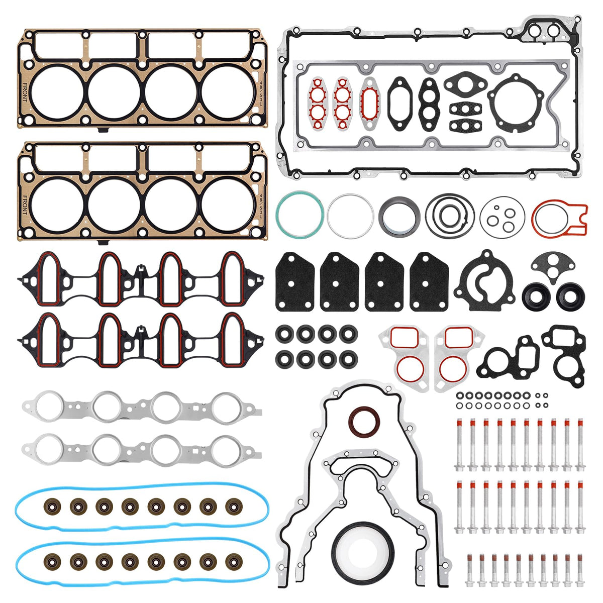 AUTOBABA full gasket kit front layout showing included components for convenient repair