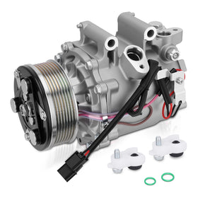 AUTOBABA front view of compressor showing fit and durable finish, ensures reliable replacement