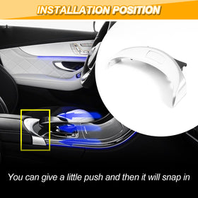 AUTOBABA armrest cover installed in Mercedes interior restoring original look