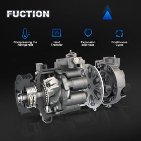 AUTOBABA packaged compressor with included hardware showing complete direct-replacement kit