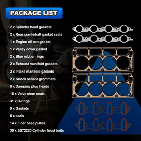 AUTOBABA ES72220 head bolts arranged demonstrating OEM-spec fastener set