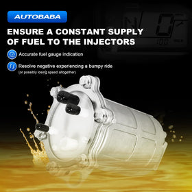 AUTOBABA pump next to ruler showing dimensions for easy comparison