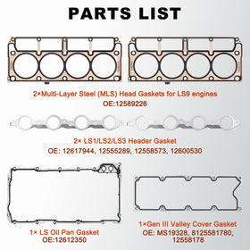 AUTOBABA gasket set installed in engine bay demonstrating proper application