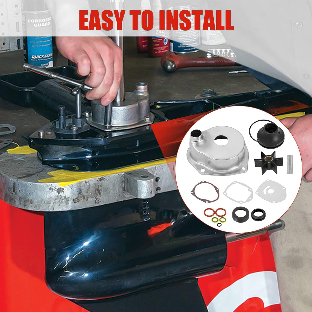 AUTOBABA kit installed in a MerCruiser sterndrive restoring cooling function