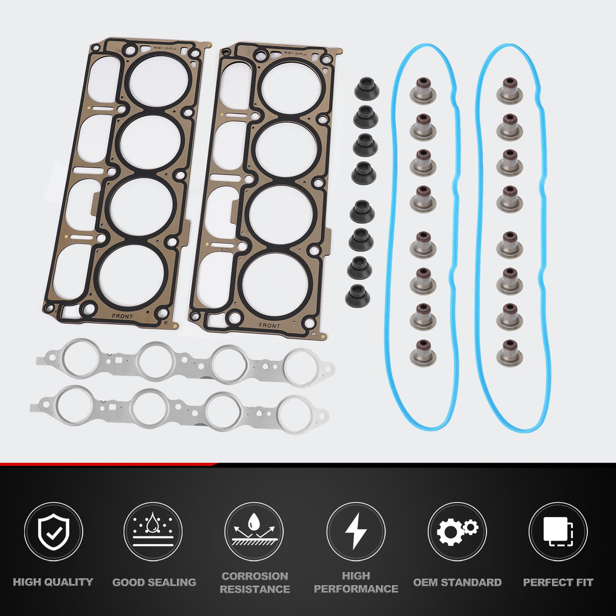 AUTOBABA intake and exhaust manifold gaskets shown to restore proper manifold sealing