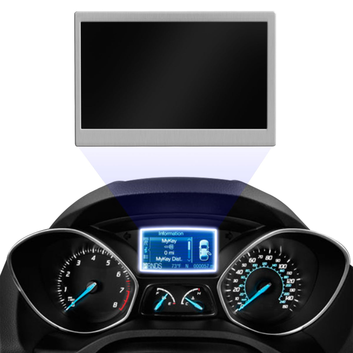AUTOBABA front view of LQ042T5DZ11 display showing clear instrument visuals and accurate fit