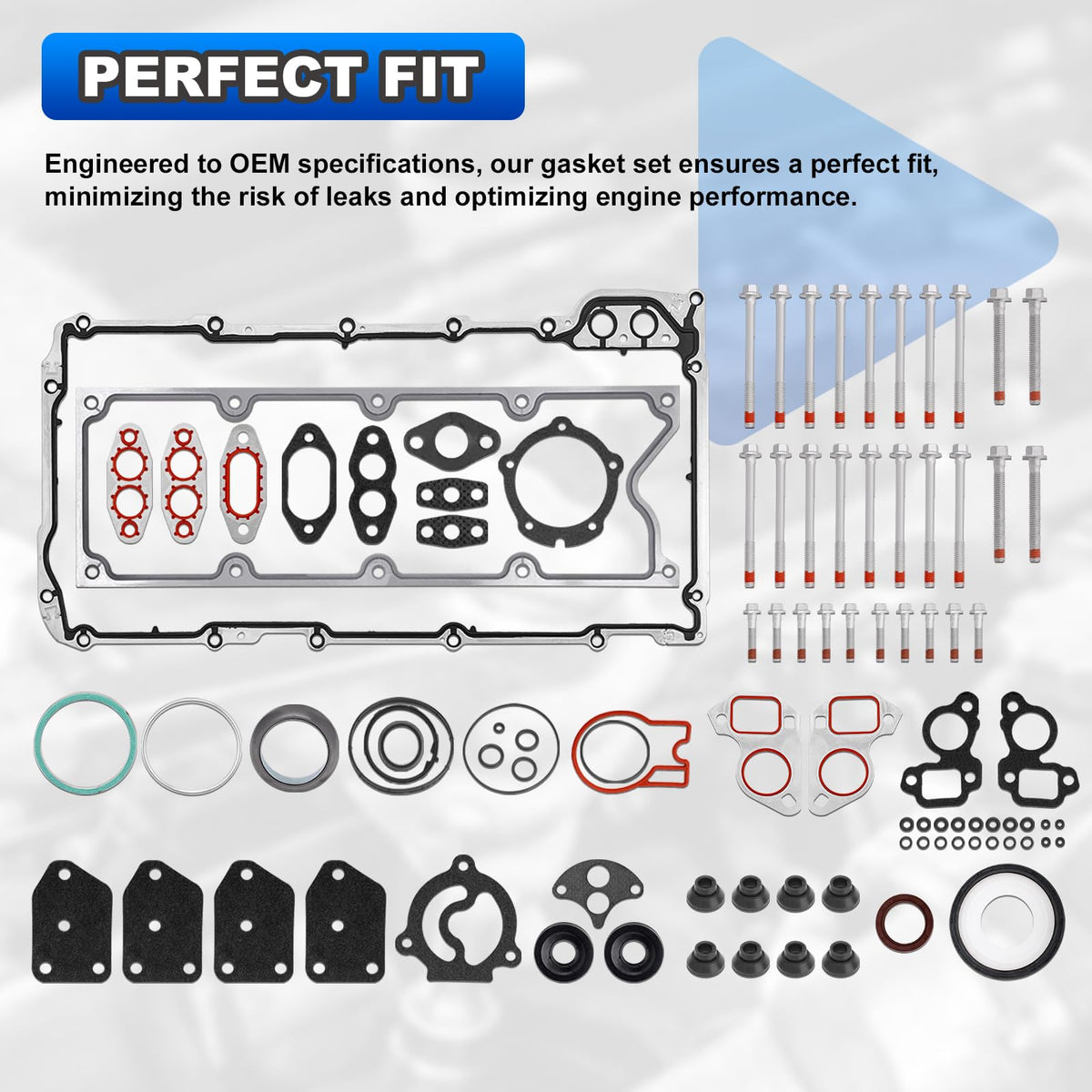 AUTOBABA gasket laid next to ruler to show scale and confirm correct dimensions