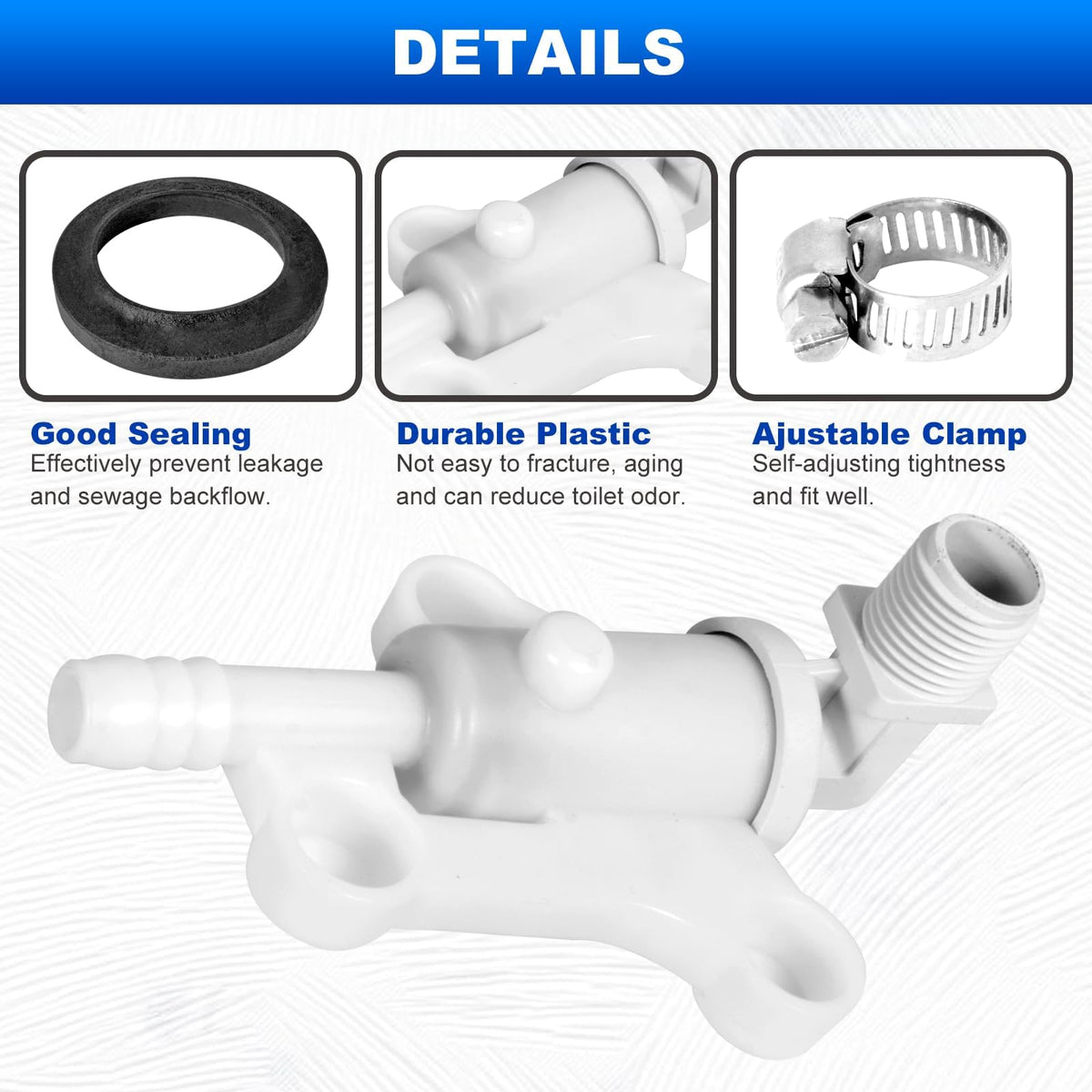 AUTOBABA valve next to measuring tape showing compact size and easy replacement