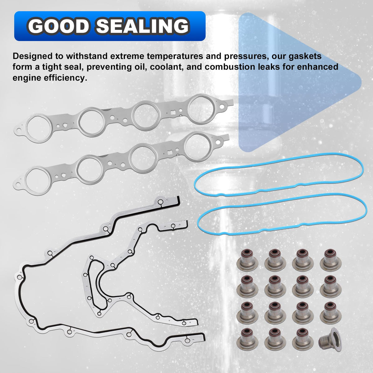 AUTOBABA valve stem seals and knock sensor grommets grouped to prevent oil and sensor issues