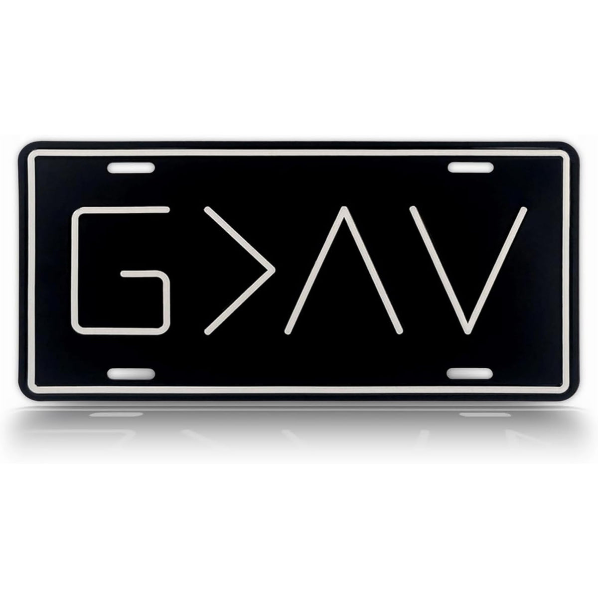 Autobase front view black plate shows bold G>^V design and clear contrast