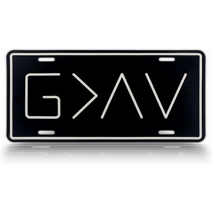 Autobase front view black plate shows bold G>^V design and clear contrast