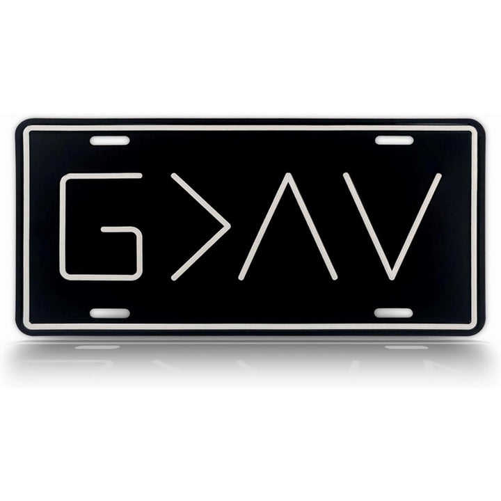 Autobase front view black plate shows bold G>^V design and clear contrast