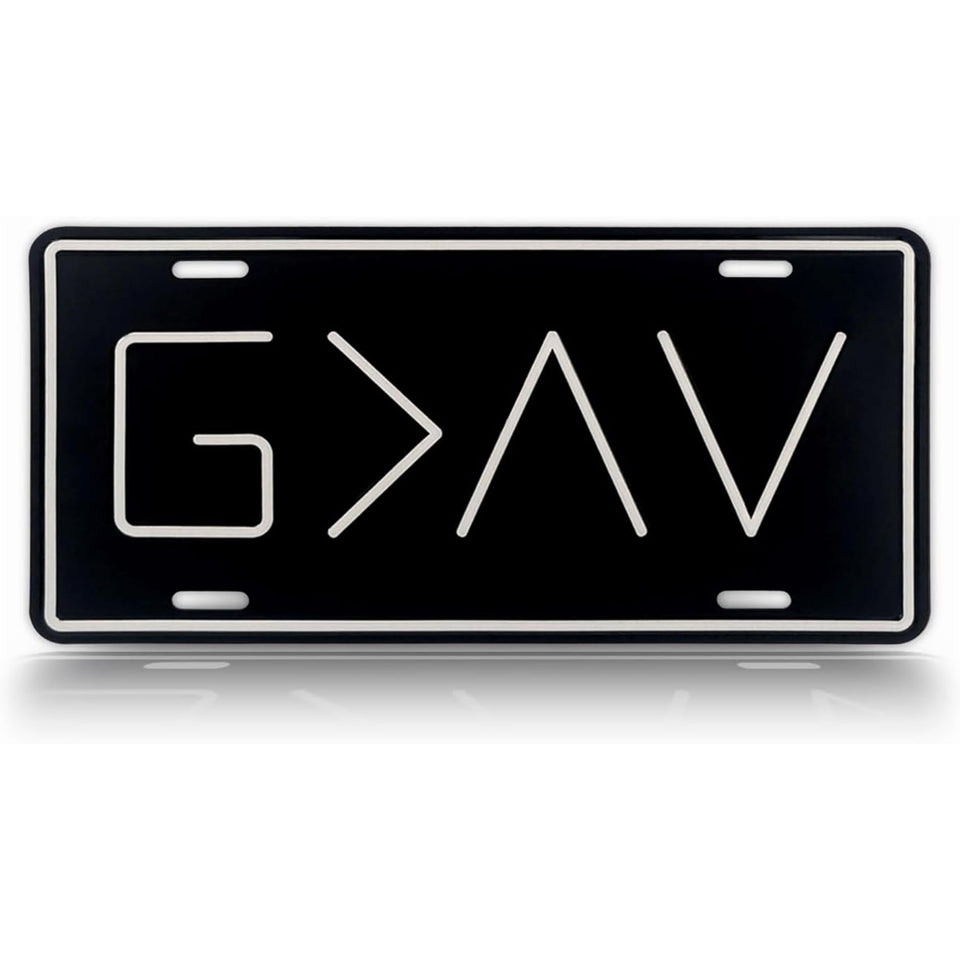 Autobase front view black plate shows bold G>^V design and clear contrast