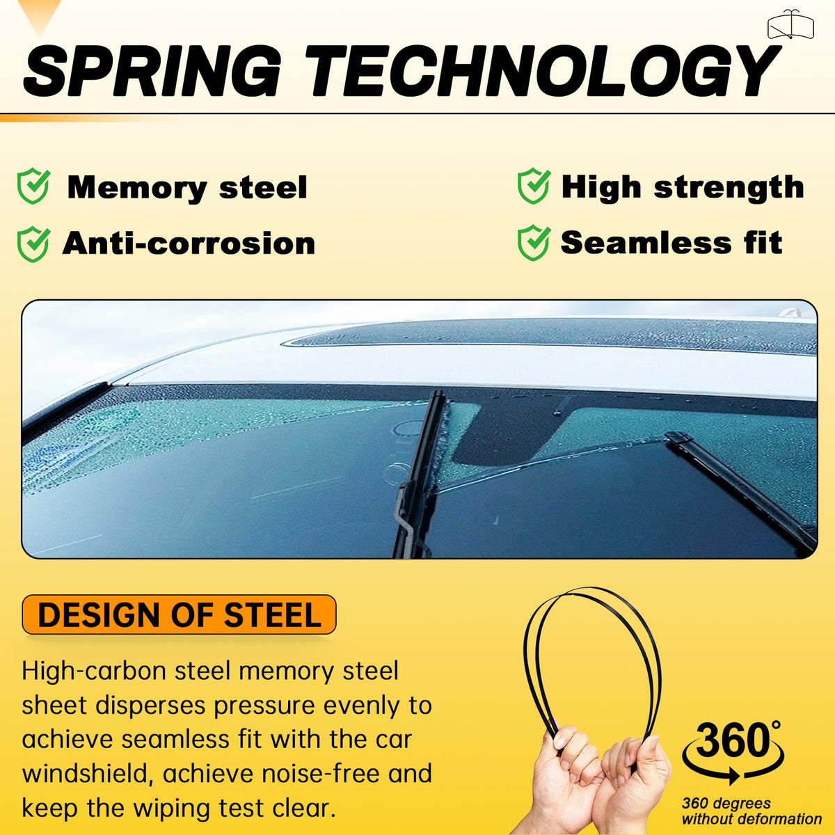 AUTOBOO blade wiping windshield on rainy road for improved vision